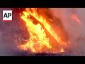 Dramatic aerial footage shows the Bouquet Fire in Santa Clarita, California