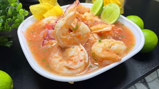 Easy and Quick Ecuadorian Shrimp Ceviche. Ceviche De Camar N