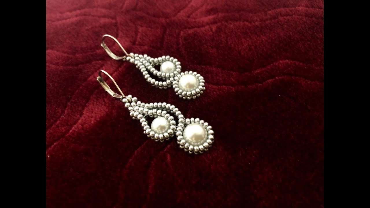 Mehndi Design Inspired Beaded Earrings || How to make Beaded Earrings || Pearl Earrings