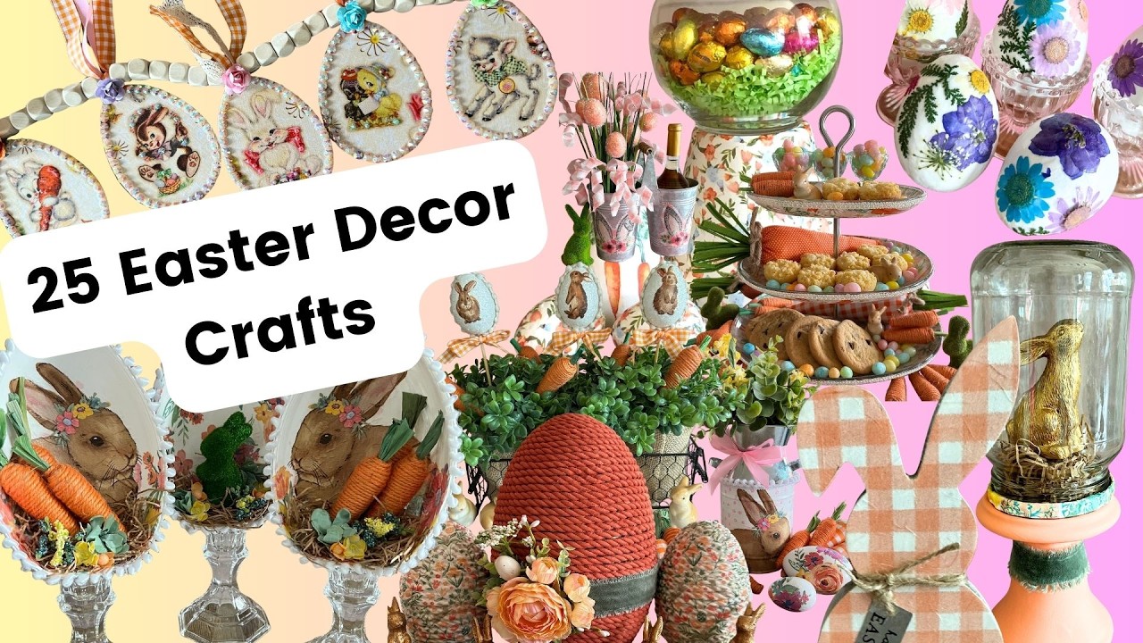 25 Easter Decor Crafts with Mod Podge DIY Dollar Tree Decoupage with Fabric and Napkins