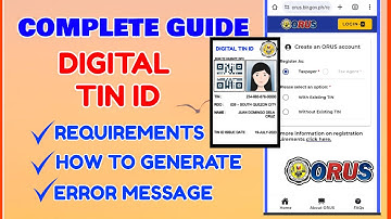 TIN ID Online Complete Guide: Paano Kumuha ng Digital TIN ID Requirements Orus Error