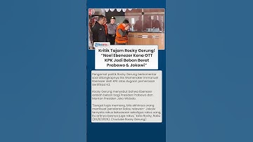 Reaksi Keras Rocky Gerung seusai Noel Ebenezer Kena OTT KPK: Ini Beban Berat bagi Prabowo & Jokowi