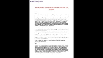Hesi A2 Reading comprehension Exam With Questions And Answers 2023/2024