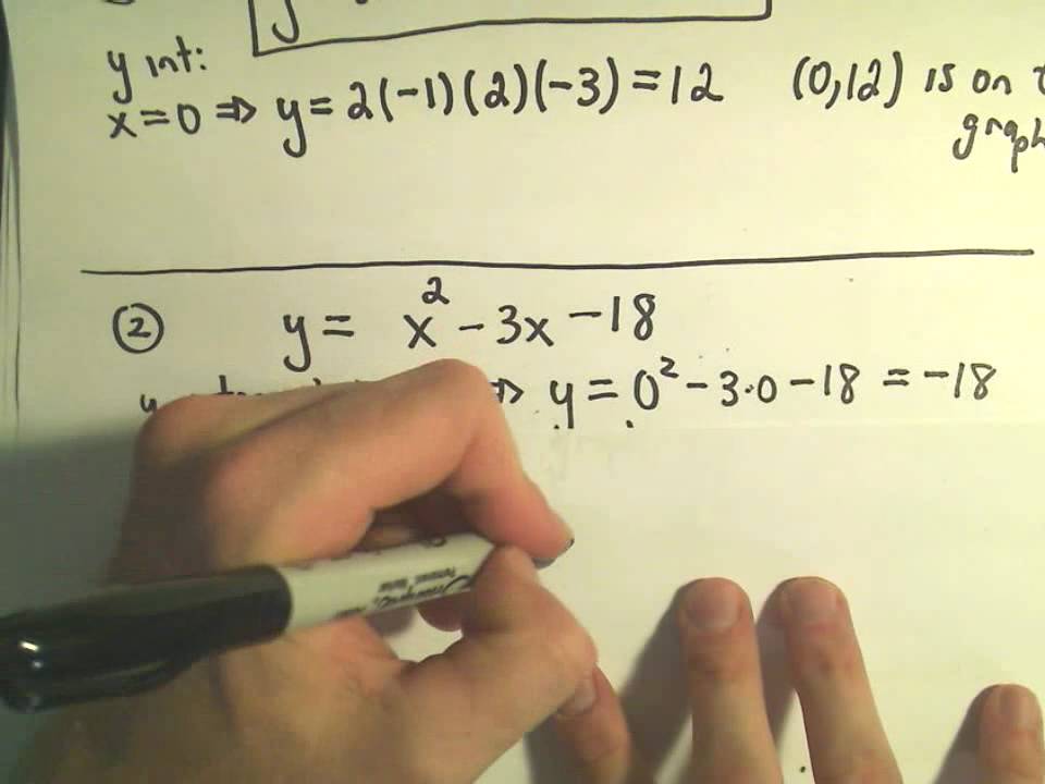 X Intercepts And Y Intercepts Of A Functions And Finding Them Example 2 Youtube