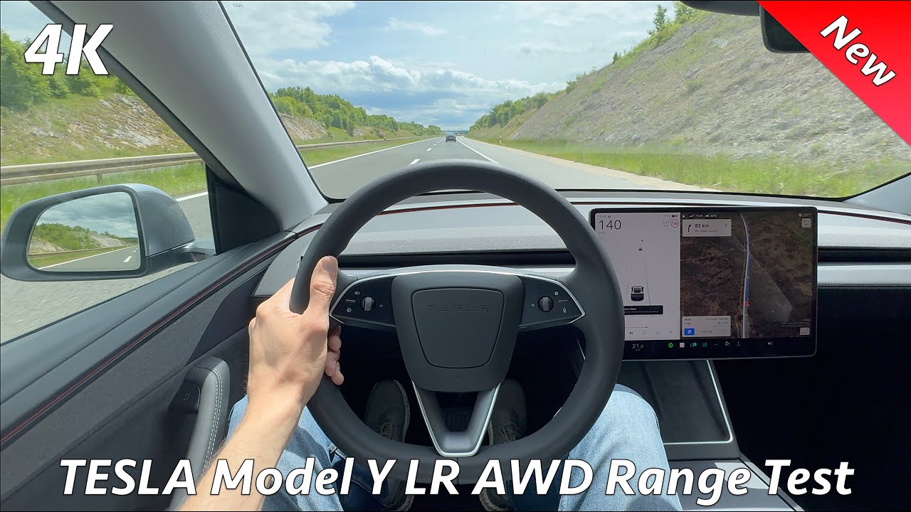 2026 Tesla Model Y Long Range AWD: Range Test - Highway 130 km/h (80 mph)