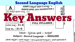 Key Answers Second Language English Karnataka Annual Examination