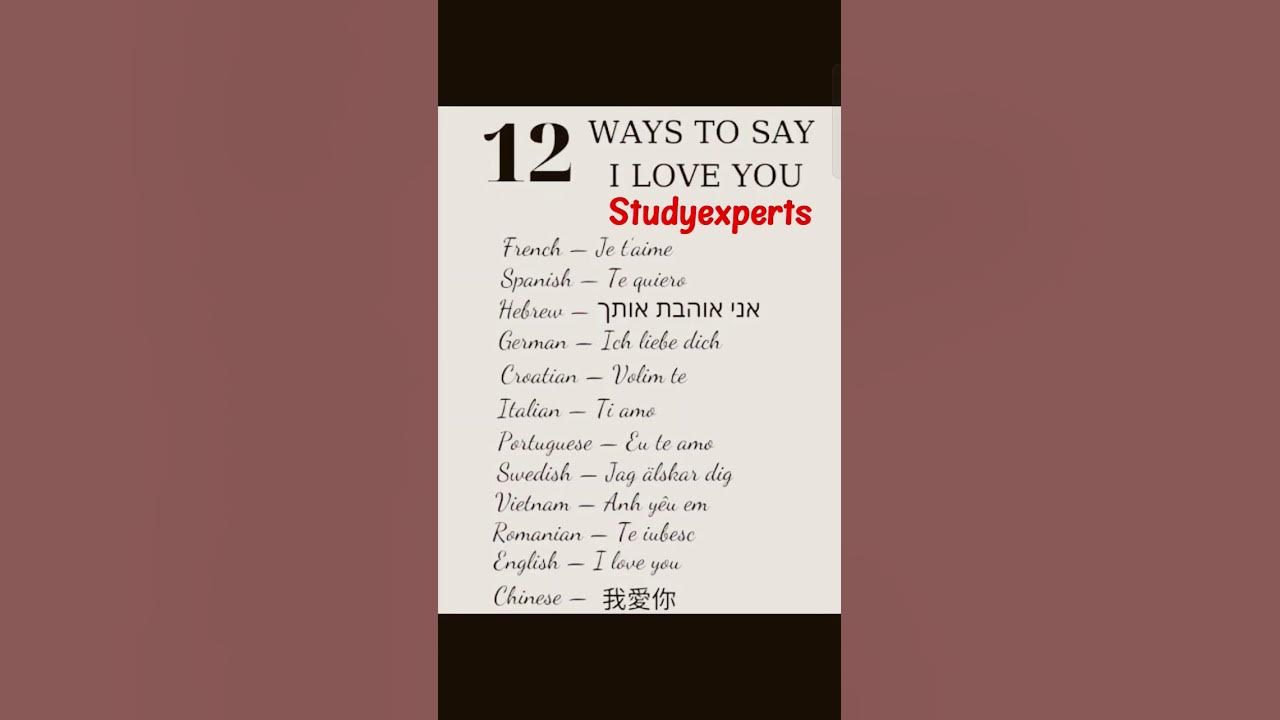 Different languages to express your love...#studyexperts
