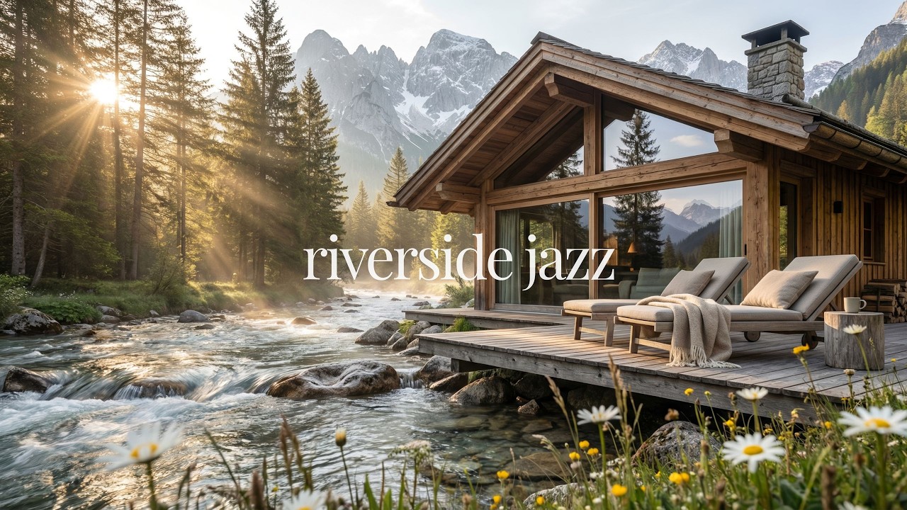 Riverside Jazz 🌿 Cozy Spring Cabin Lofi | Relaxing Jazz Beats for Study & Focus (2H)