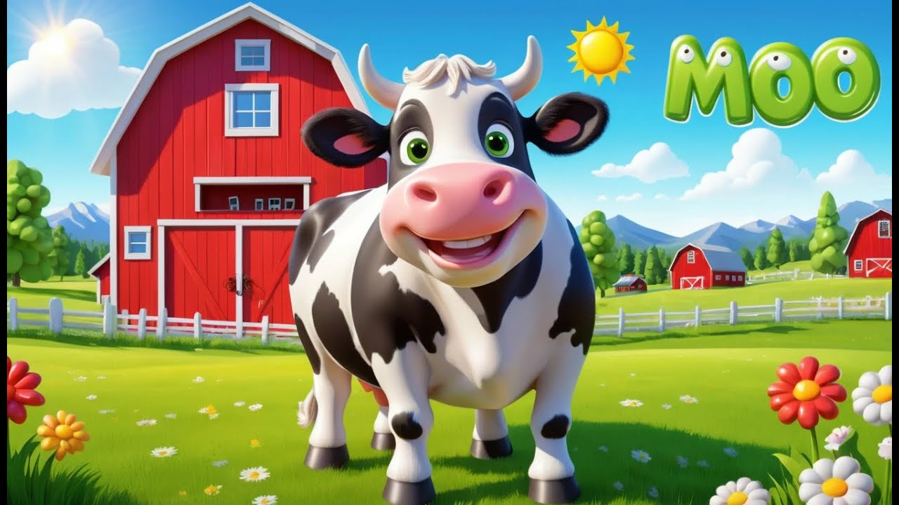 Песенка про счет пяти телят 🐄🎶 | Веселые детские песенки и стишки для малышей | Учимся с удовольс...