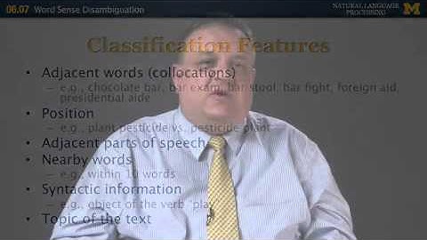 Lecture 41 — Word Sense Disambiguation - Natural Language Processing | Michigan