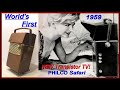 WORLD's FIRST PORTABLE TRANSISTOR TELEVISION 1959  (Vintage PHILCO Technology HD)