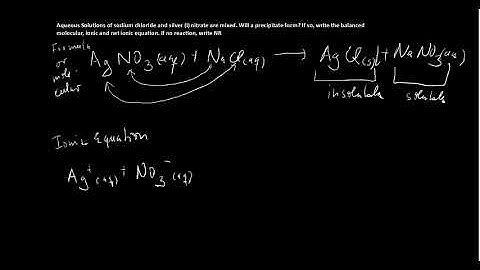 Precipitation Reaction Sample Problem AgNO3 with NaCl