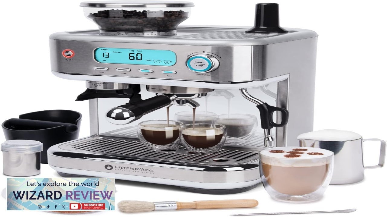 EspressoWorks Barista Pro Series Espresso Machine with Grinder LCD Display and Steamer Review