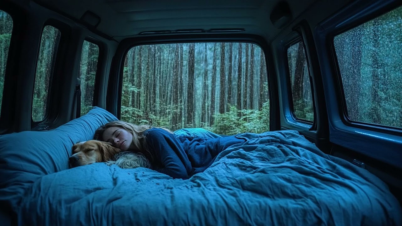 Soft Rain on Car Windows with Calm Thunder | ASMR Sleep Sounds