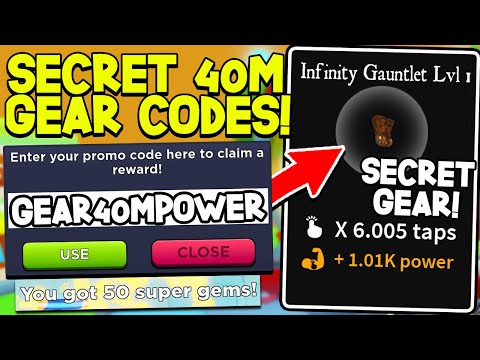 Secret Gear 40m Update Codes In Tapping Simulator Roblox Youtube - infinite gauntlet gear code roblox how to get free robux