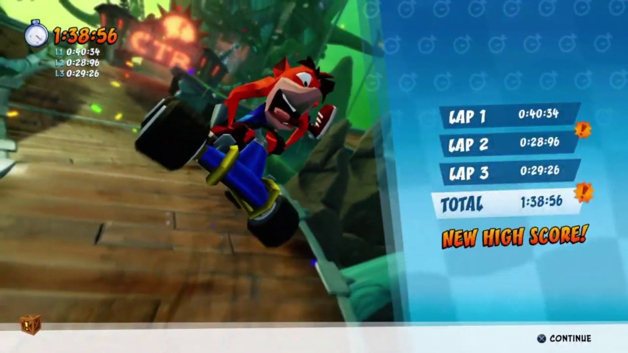 (CTR:NF) Thunder Struck 1:38.56 + 28.96 Lap