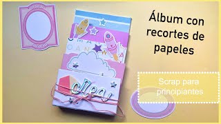 Mini álbum con recortes ✂️ -  Scrap para principiantes  - Cómo aprovechar los restos de papeles