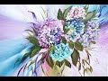 Hydrangeas, Easy Acrylic Painting, Colorful Background / Hortensien, Acrylmalerei, Blumen, V439