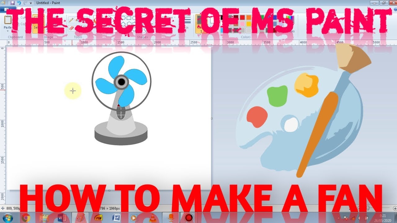 SECRET OF MS PAINT HOW TO MAKE A FAN Cara Gambar Kipas 