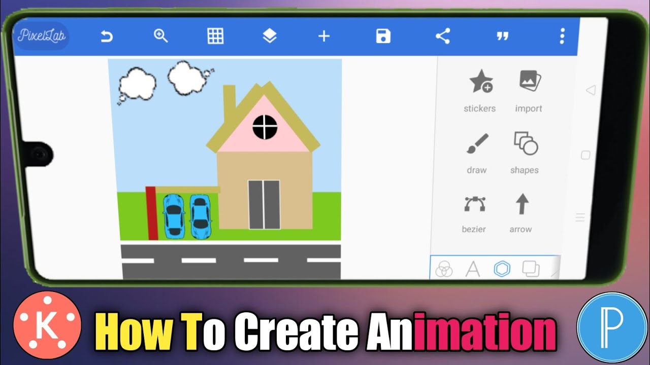 How To Create Cartoon House On Phone PixelLab ll Apane Phone Se