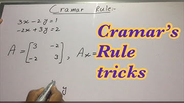 CRAMER RULE | Matrix Inversion Method | Matrices and Determinants | Grade 9 Maths
