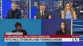 Habla Roció Gómez: votó a Milei, estudia en la UBA y denuncia censura