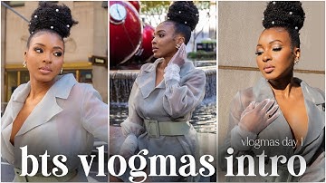 VLOGMAS DAY 1 | VLOGMAS 2021 INTRO | BEHIND THE SCENES, HAIR, MAKEUP, OUTFIT + MORE | KENSTHETIC