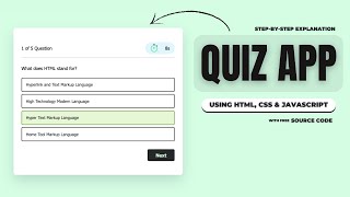 QUIZ APP Using Only JavaScript | Step-By-Step Explanation 🤩
