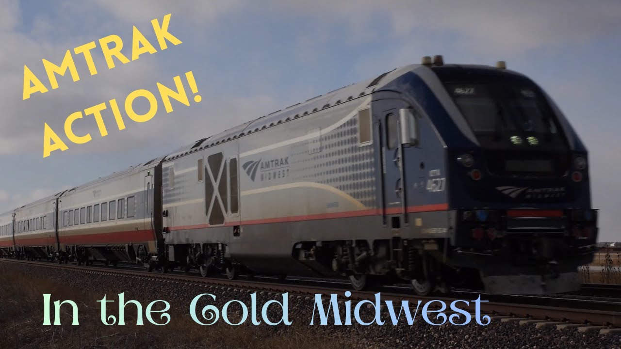 Amtrak Action in the Cold Midwestern Winter. 