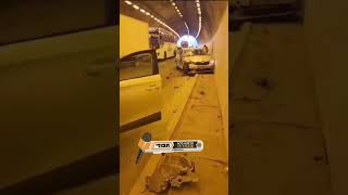 IMG 9779תאונה קשה במנהרת יצחק שמיר בירושלים