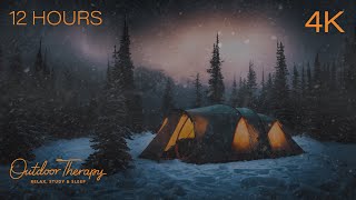 Alpine Ambiance: Snowstorm Sanctuary for Deep Sleep | Howling Wind & Blowing Snow | 12 HOURS
