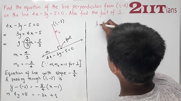 Equation of a Straight line Exercise 12.2 Q 23 Class X ICSE | IIT find the co-ordinates of the foot