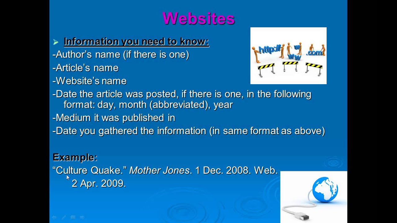 mla format for works cited and bibliographic entries youtube