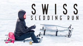 Switzerland Snow Sledding Run - Fox Run | Eigergletscher to Wengen 4K