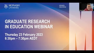 Education Graduate Research Webinar - Thursday 23 February 2023