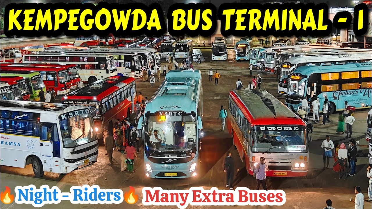 Night-Riders🔥Kempegowda Bus Terminal - 1 | Many Extra Buses #bus #travel #vlog #bussid #ksrtc #volvo