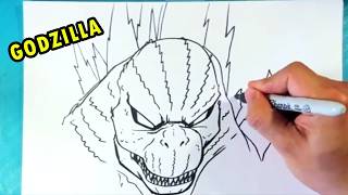 How to Draw GODZILLA - Minus Zero Head