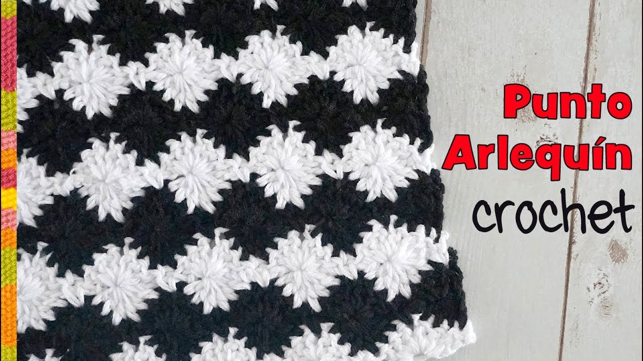 Punto Arlequín reversible tejido a crochet / Tejiendo Perú