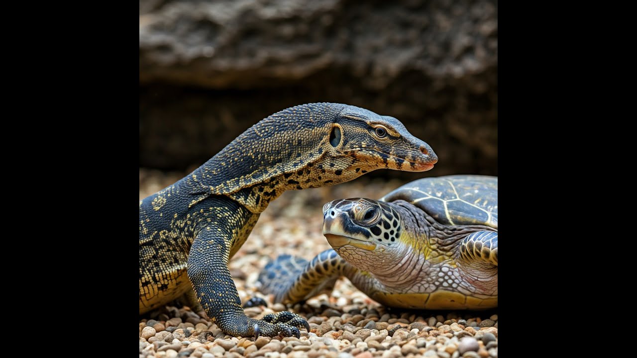 Sea Turtles vs Monitor Lizards Survival Showdown! VEED - YouTube