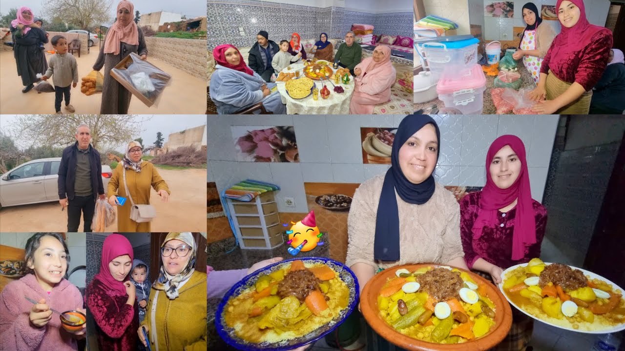 العائلة المغربية على كسكس فرمضان تجمعات🌙أو كولشي فرحان بجمعتنااااا❤