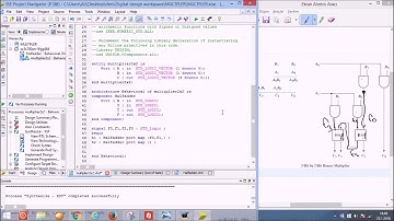 Design 2x2 binary multiplier in VHDL Using  Xilinx ISE Simulator