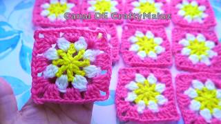 CROCHET TUTORIAL Mini Cuadro a Crochet muy fácil (Granny Square Motivo a Crochet)