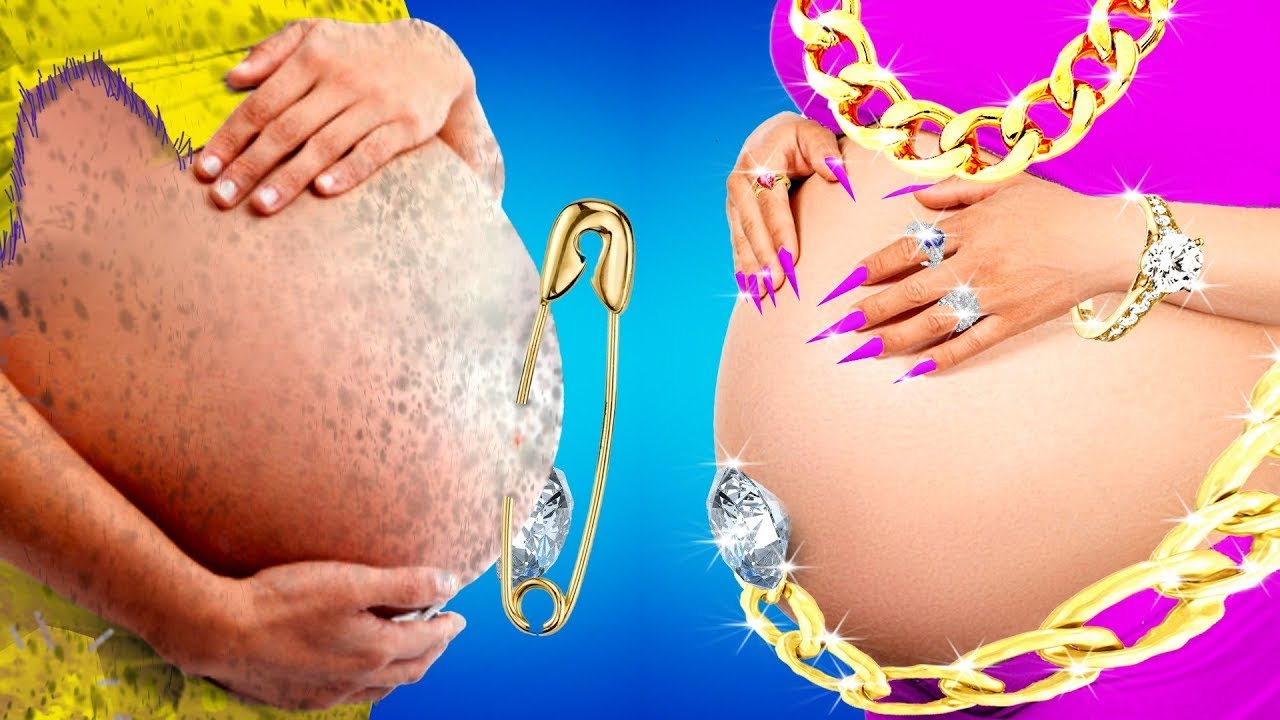 Rich Pregnant VS Broke Pregnant | Types of Rich VS Poor Girls & Funny Situations by Crafty Panda