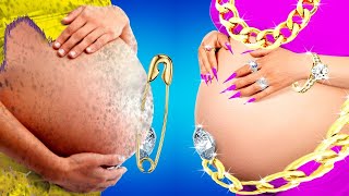 Rich Pregnant VS Broke Pregnant | Types of Rich VS Poor Girls & Funny Situations by Crafty Panda