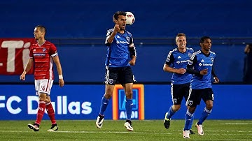 Chris Wondolowski finishes with his left vs. FC Dallas