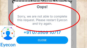 Eyecon Fix Sorry, we are not able to complete this request. Please restart Eyecon and try again