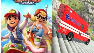 Subway surfers || Car Crashes BeamNG.Drive || Android game || mobile play Speed run || Fun