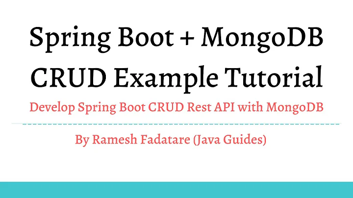 Spring Boot MongoDB CRUD Example | Building CRUD Rest API