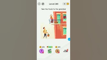 Braindom level 280||take the foods to the grandma||tricky puzzle