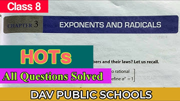 DAV class 8 maths chapter 3 HOTs - all Questions